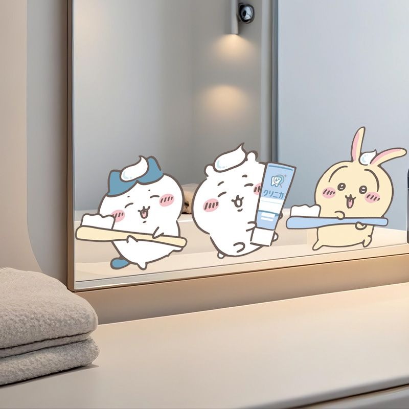 Home Edit Bathroom - Naklejki na lustro Hot Chiikawa, mocne