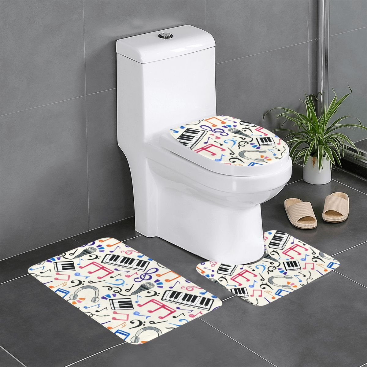 Home Goods Bathroom Rugs - Dobre Rytmiczne - Nuty i Symbole