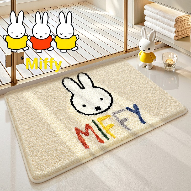 Home Edit Bathroom - Urocza mata podłogowa Miffy, słodka kreskówkowa