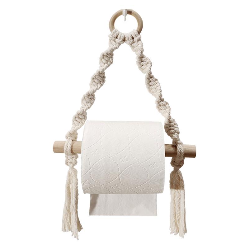 Home Bathroom Paper Towel Dispenser - Ręcznie tkany drewniany uchwyt na papier