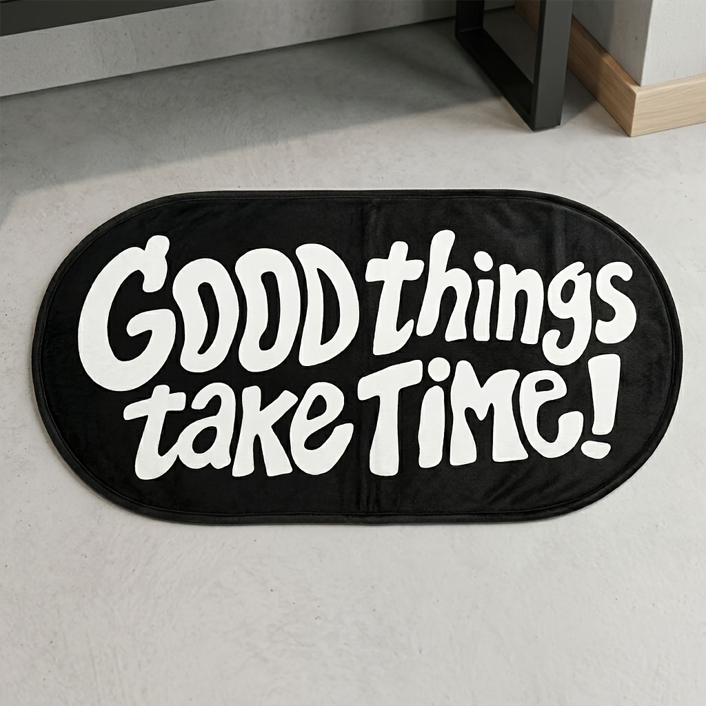 Home Goods Bathroom Rugs - VIKAMA Good Things Carpet Czarna Owalna