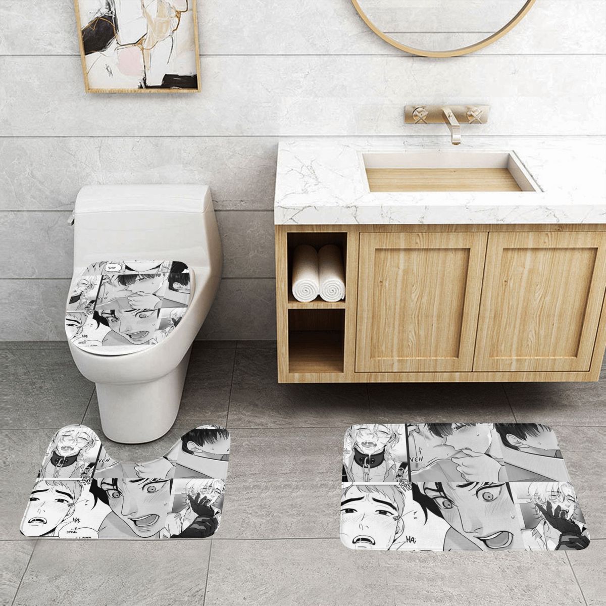Home Goods Bathroom Rugs - Dobry Yaoi Chłopcy 3-częściowy Zestaw Mata