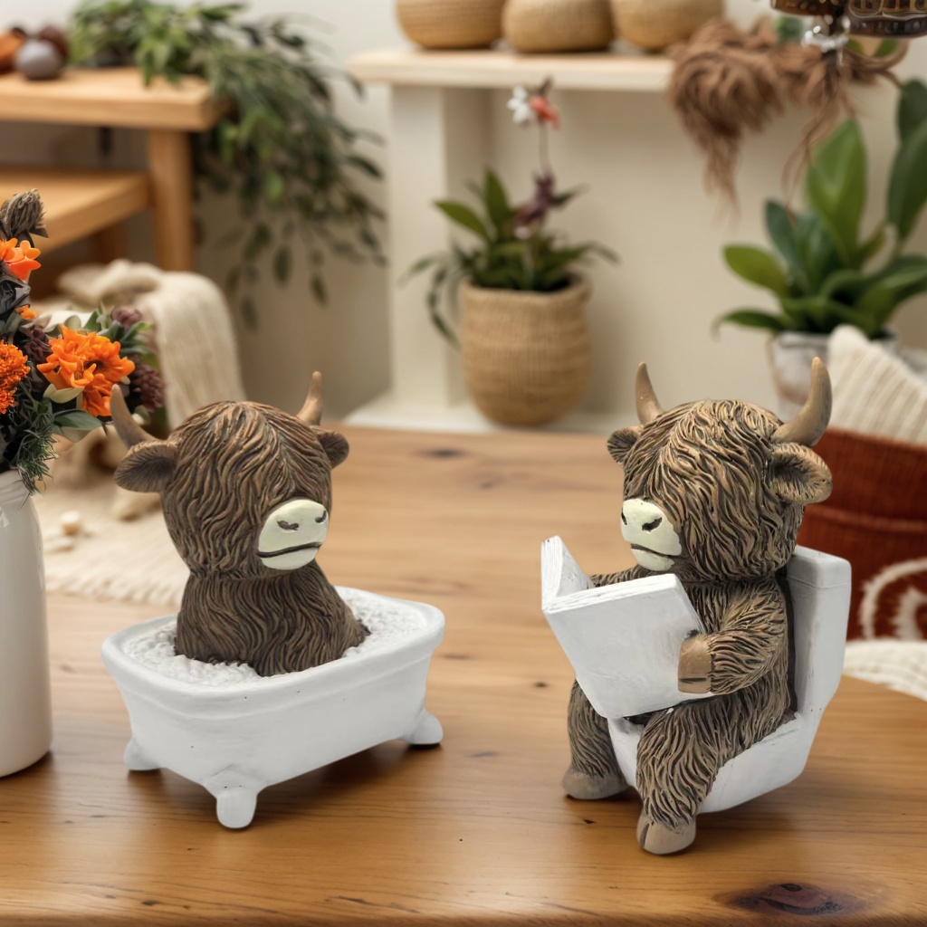Urocze figurki szkockiej krówk – Home Of The Year Bathroom recenzja i cena