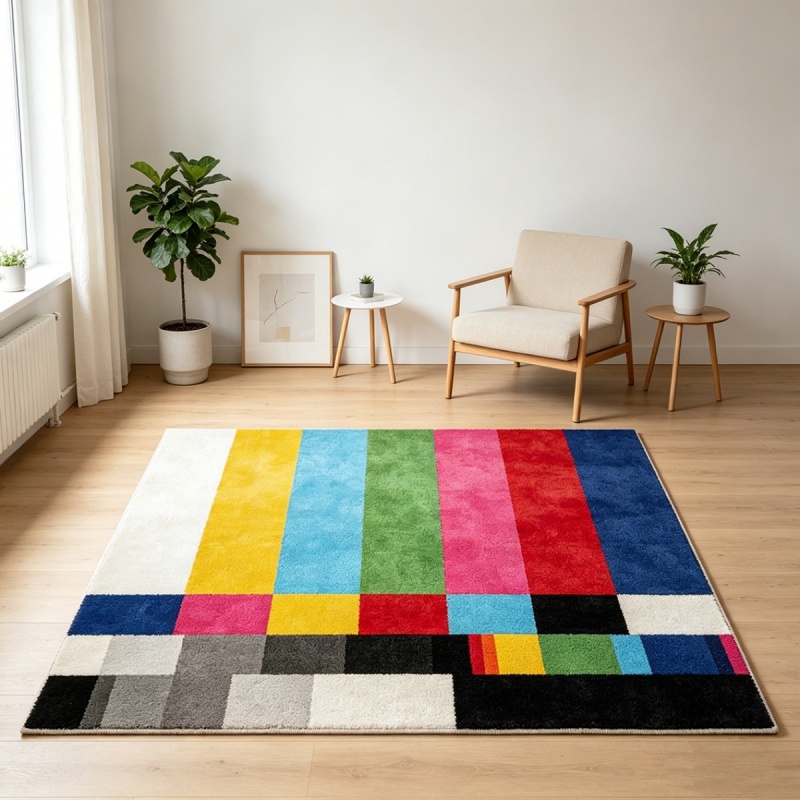 Pastelowy dywan w tęczowe pask – Home Goods Bathroom Rugs recenzja i cena